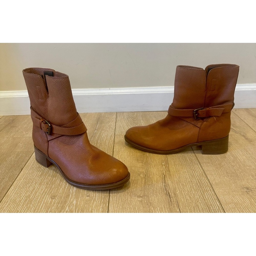 J Crew Womens Ryder Leather Buckle Riding Ankle Boots Adobe Brown‎ Sz 6.5 $298